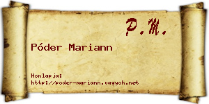 Póder Mariann névjegykártya