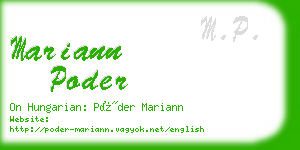 mariann poder business card